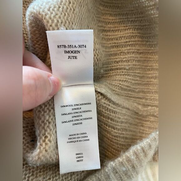 Rails Imogen Wool-Cashmere Turtleneck Sweater in Jute Size Small NWT $348 - Picture 9 of 9